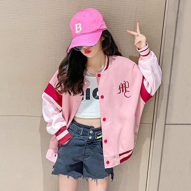 女童秋装卫衣外套2022新款韩版儿童洋气时髦棒球服潮夹克衫中大童