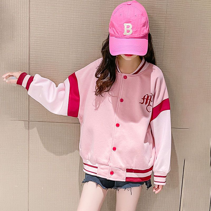 女童秋装卫衣外套2022新款韩版儿童洋气时髦棒球服潮夹克衫中大童