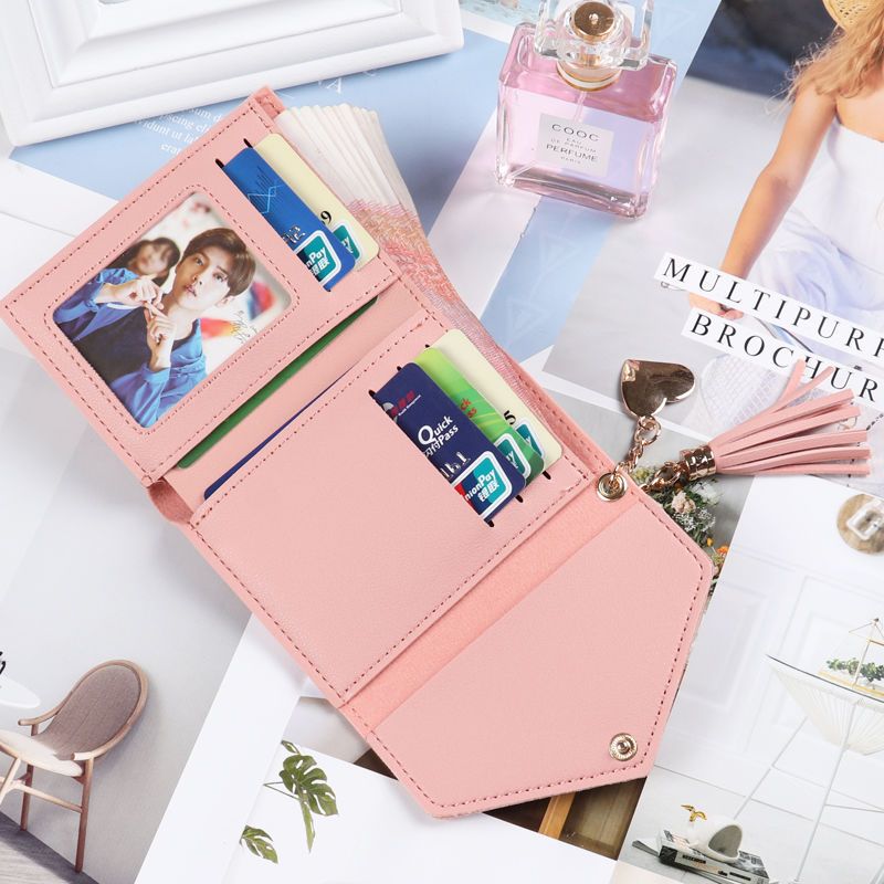 女士钱包卡包一体女短款新款韩版学生可爱迷你薄款钱夹手拿包