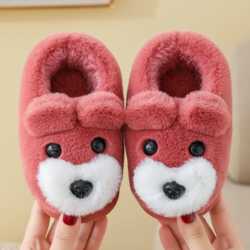 Autumn and winter children's cotton slippers bag with cartoon cute middle and big children's home use boys and girls children's baby cotton shoes