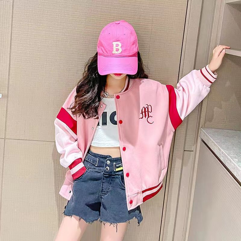 女童秋裝衛衣外套2022新款韓版兒童洋氣時髦棒球服潮夾克衫中大童