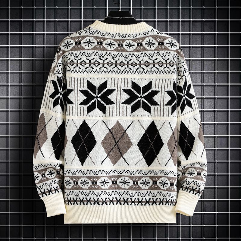 Nuovi maglioni autunno inverno per pullover di maglieria da uomo, versione coreana a forma di diamante grande, rotondo versatile alla moda_voghion.com