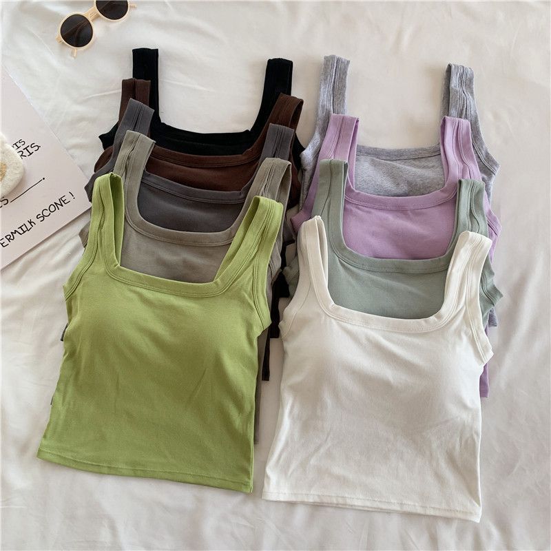 Vest underwear with chest pad for women to wear outside and wear inside