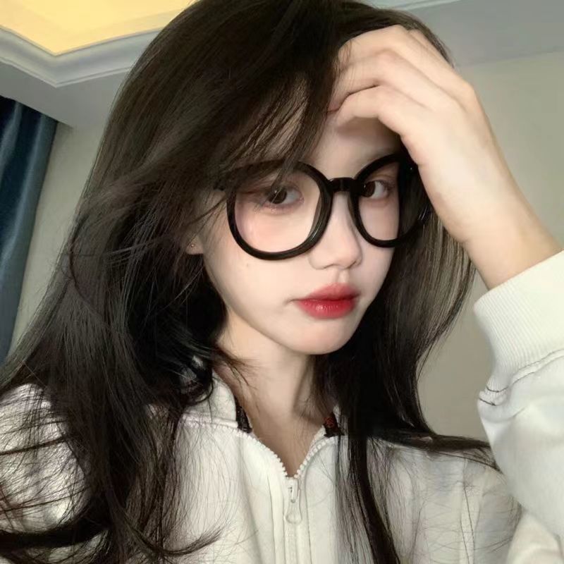 黑框眼鏡女素顏神器網紅大框圓臉鏡框近視ins風復古眼鏡框男平光