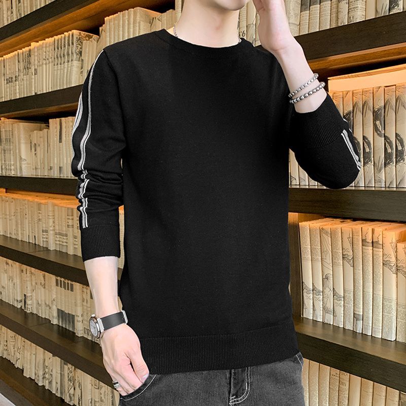 Men's sweaters in autumn and winter, thickened velvet and warm bottoming shirts, thin round neck sweaters in spring and autumn, sweaters under sweaters