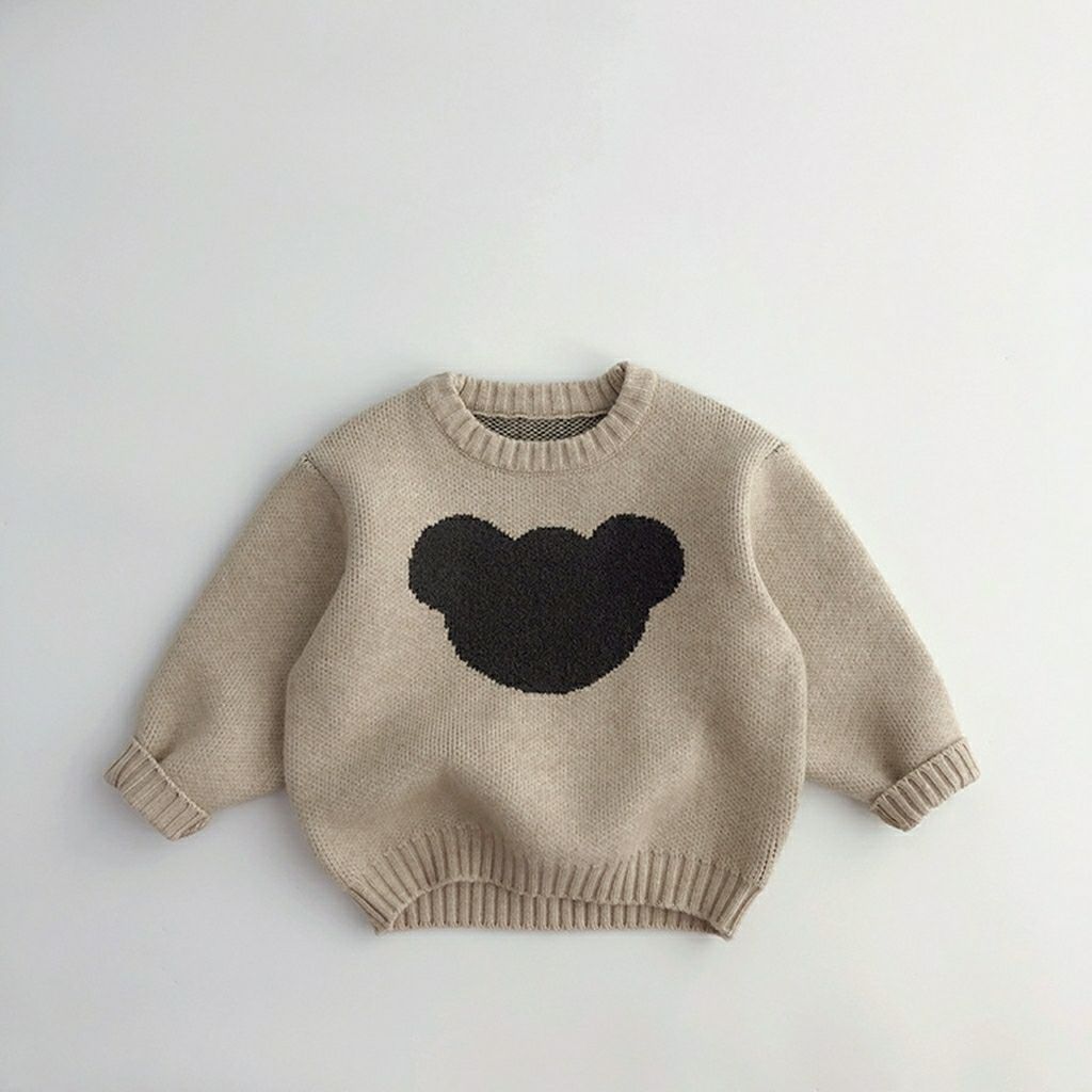 Children's clothing 2022 autumn forest boys and girls sweater Korean version baby loose stitching round neck sweater pullover