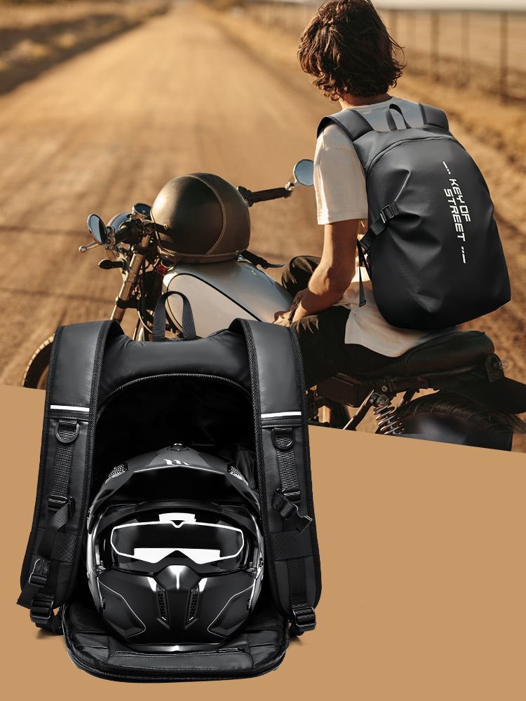 摩托车头盔包全盔骑士包大容量防水摩旅装备女双肩机车骑行背包男