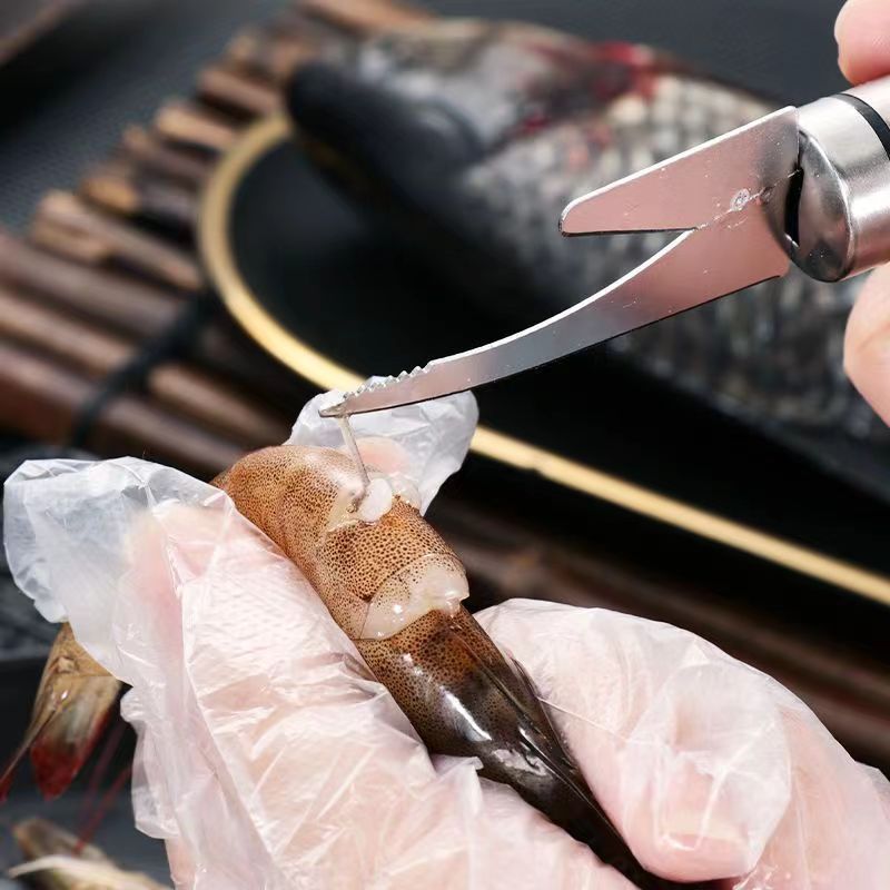 多功能不锈钢去虾线刀剥虾开肠器厨房清理虾肠剖鱼肚刀具挑鱼肠器