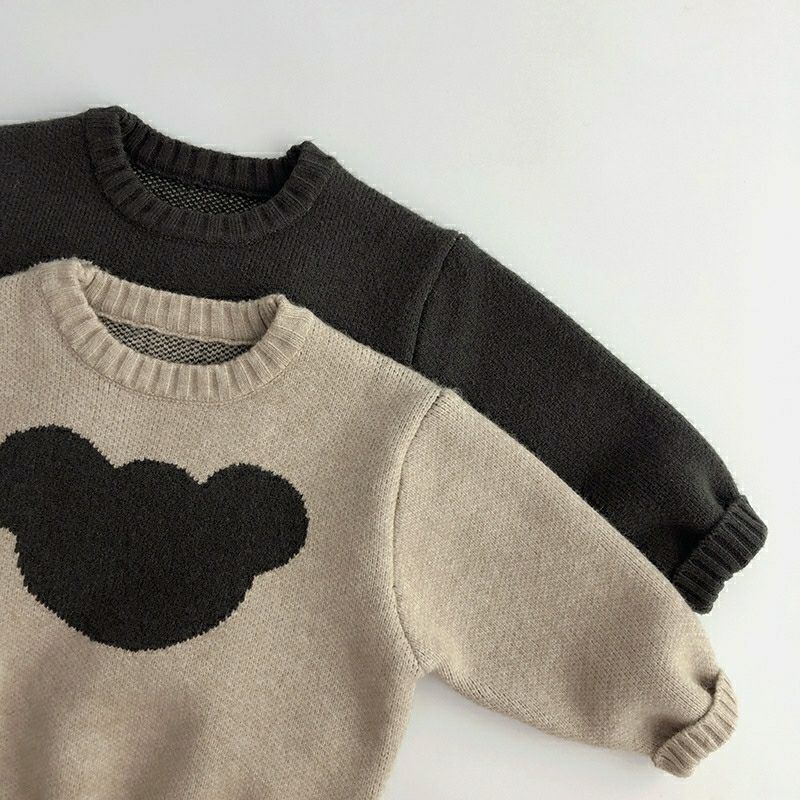 Children's clothing 2022 autumn forest boys and girls sweater Korean version baby loose stitching round neck sweater pullover