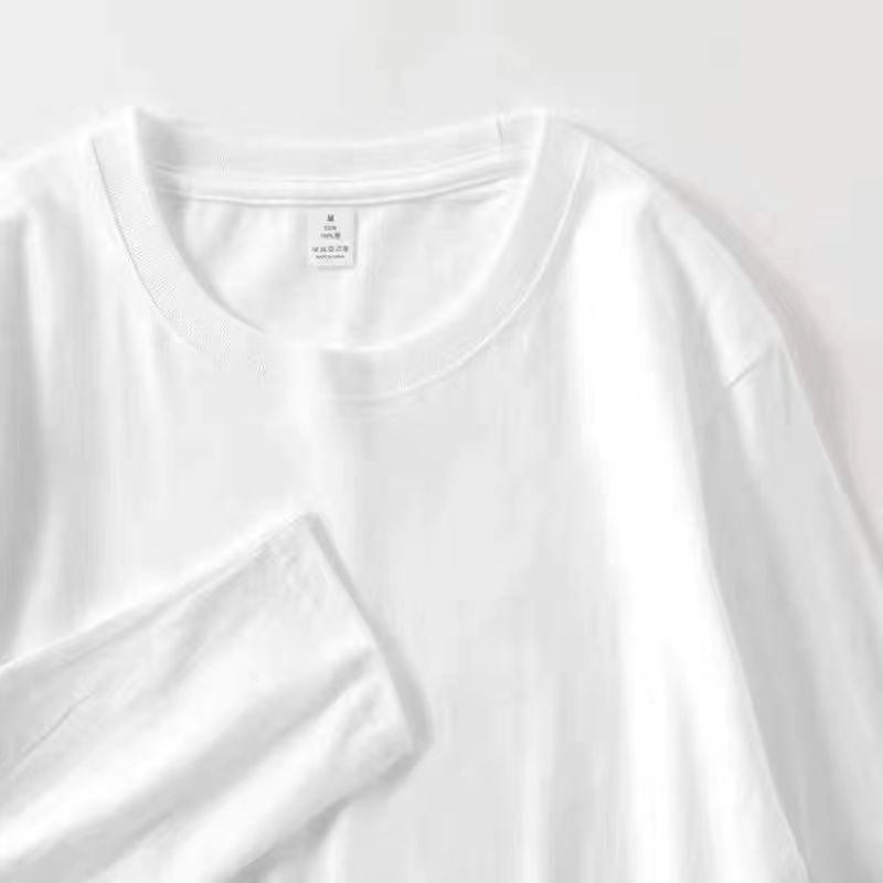 3件】男士长袖T恤春秋季纯棉打底衫纯色体桖纯白色秋衣上衣服男装