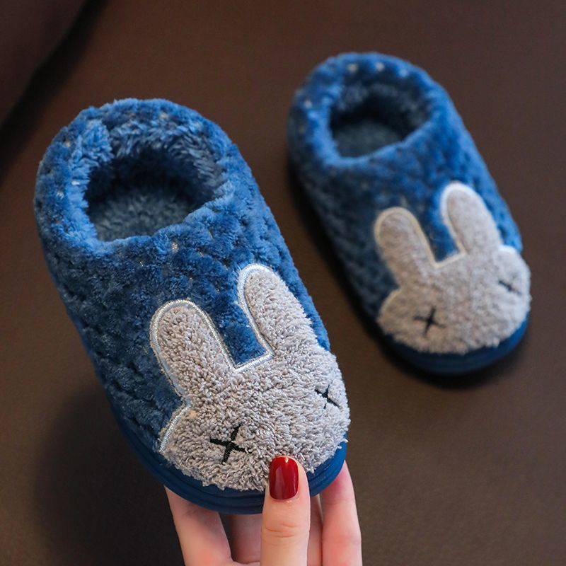 Children's cotton shoes boys and girls cartoon warm baby primary school students indoor home shoes kids bag with cotton slippers winter