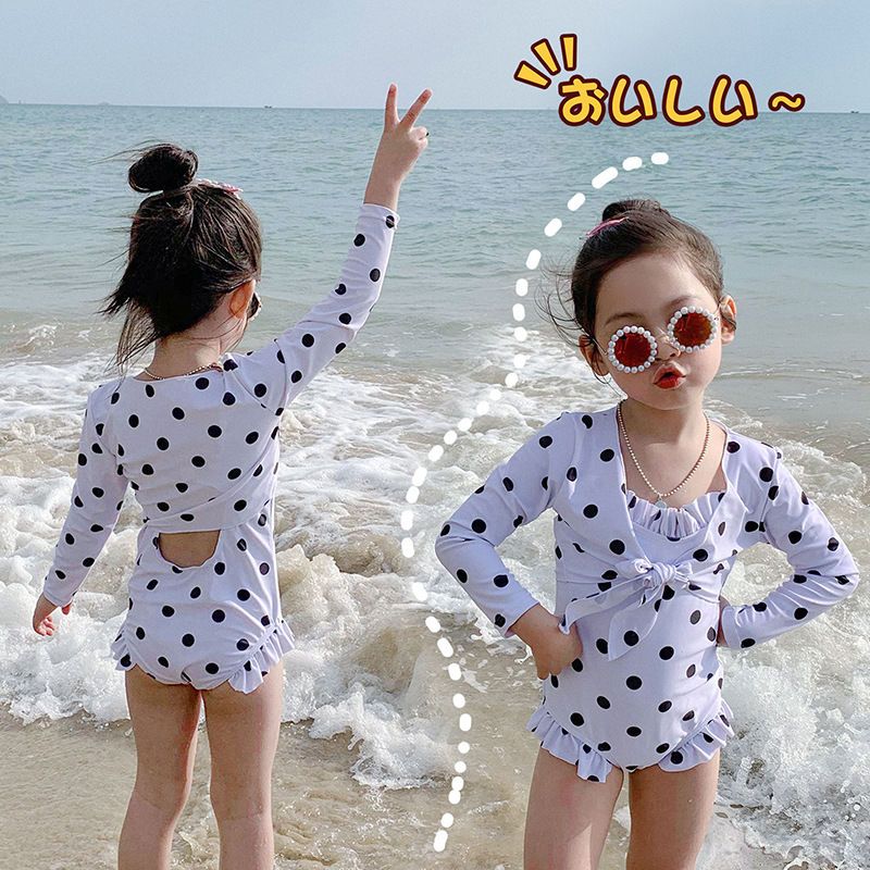 Children's swimsuit girls 2023 new sun protection baby seaside sling Internet celebrity girl one-piece seaside vacation swimsuit