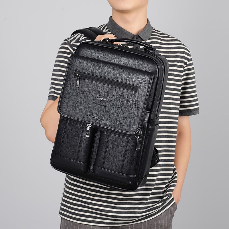 双肩包男士新款男包商务笔记本电脑包大容量出差旅行背包学生书包