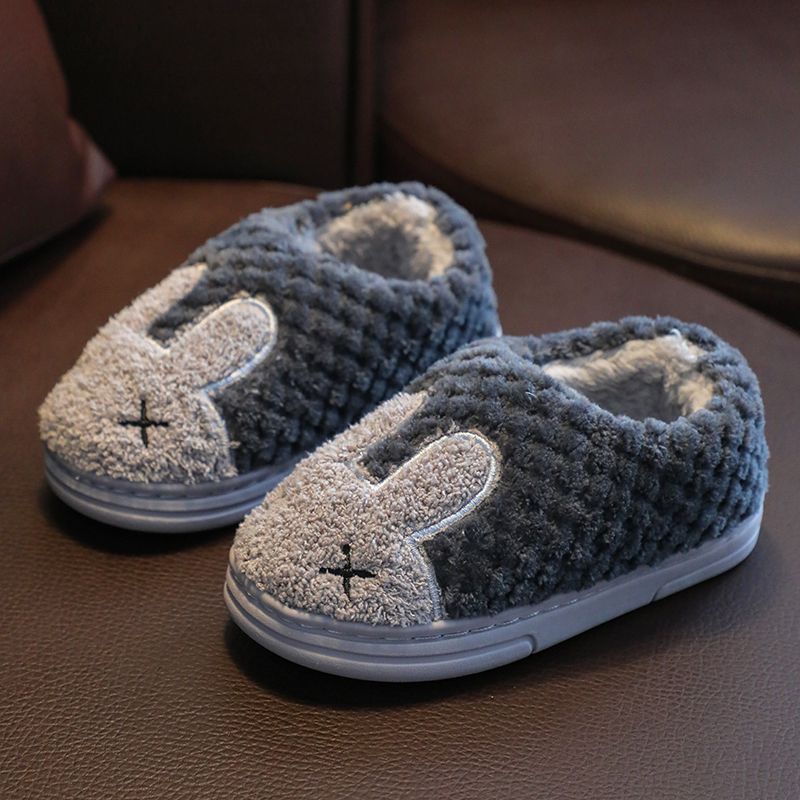 Children's cotton shoes boys and girls cartoon warm baby primary school students indoor home shoes kids bag with cotton slippers winter