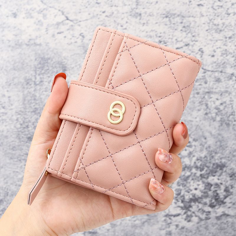 High-looking women's short wallet clutch  new ultra-light embroidered zipper buckle coin purse card bag