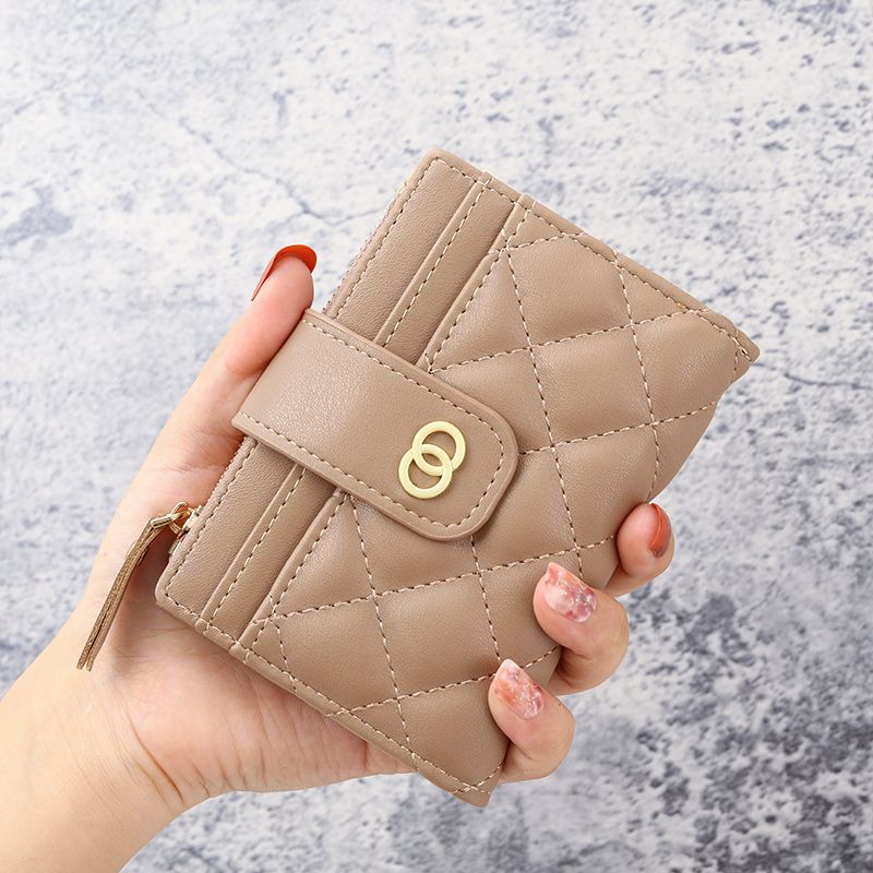 High-looking women's short wallet clutch  new ultra-light embroidered zipper buckle coin purse card bag