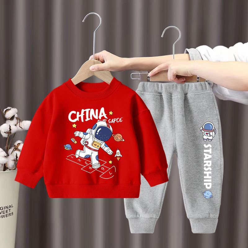 儿童套装男童女童2022新款网红卫衣两件套宝宝春秋季帅洋气韩版潮