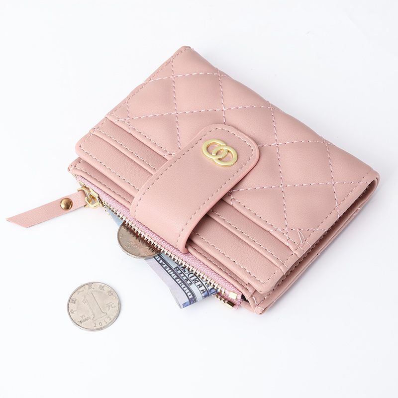 High-looking women's short wallet clutch  new ultra-light embroidered zipper buckle coin purse card bag