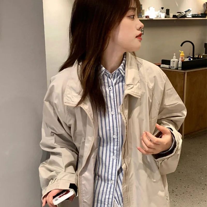 Boyfriend style jacket for women spring and autumn  new Japanese retro small casual work jacket trendy jacket