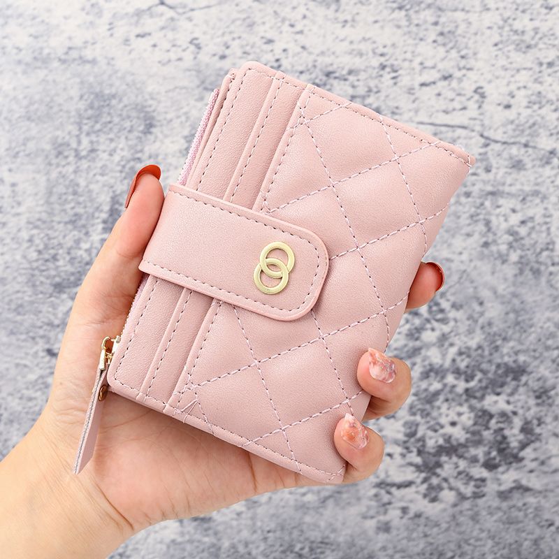 High-looking women's short wallet clutch  new ultra-light embroidered zipper buckle coin purse card bag