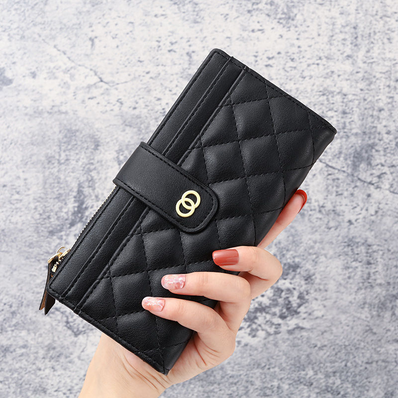 High-looking women's long wallet 2023 new fashion embroidered zipper buckle coin purse multi-card slot clutch bag
