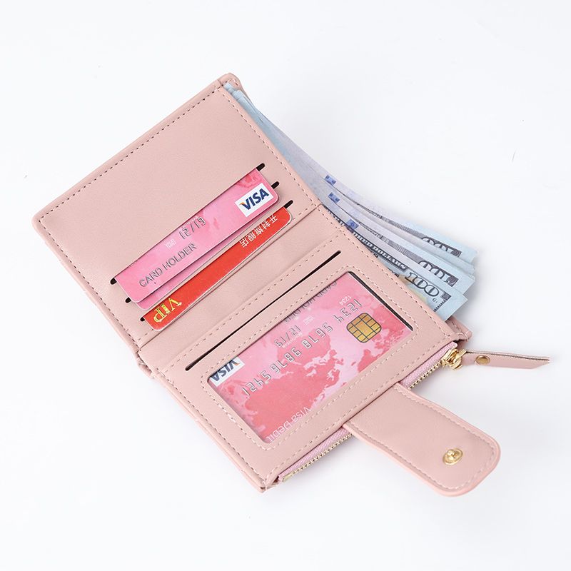 High-looking women's short wallet clutch  new ultra-light embroidered zipper buckle coin purse card bag