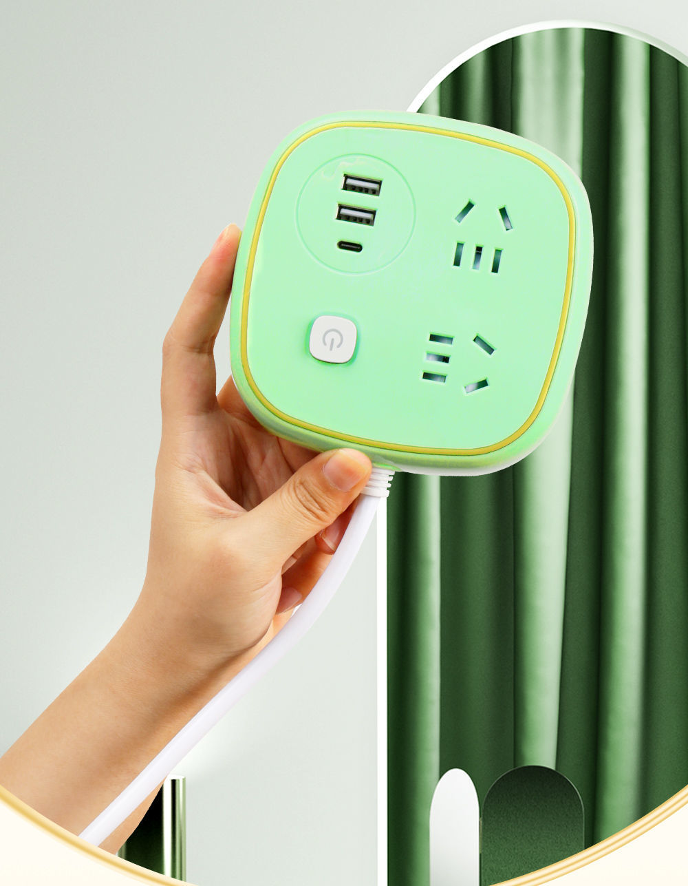 Long Line Multi-Function Converter Socket With Type-C Original Mobile Phone Charger Household Wireless Multi-Port Power_voghion.com