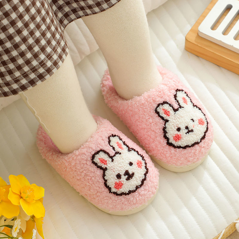 Winter new boys and girls cotton slippers non-slip thick bottom cotton slippers big and small children's slippers a family of three indoor cotton slippers
