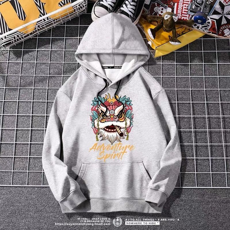Online red money National tide Sweater Hooded male Chaopai Autumn and winter easy Chinese style Sun WuKong loose coat man trend Guard