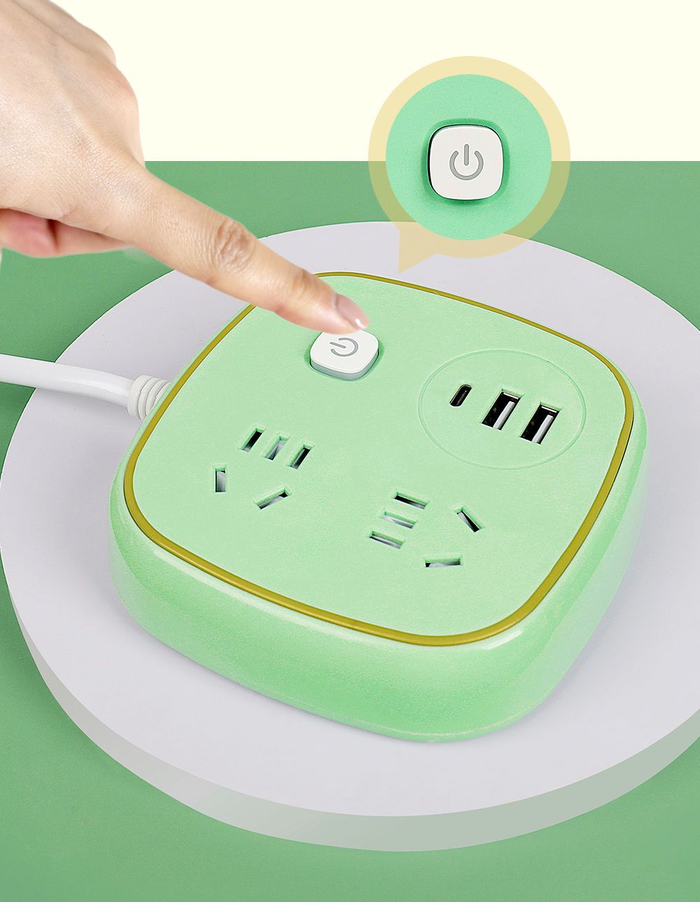 Long Line Multi-Function Converter Socket With Type-C Original Mobile Phone Charger Household Wireless Multi-Port Power_voghion.com