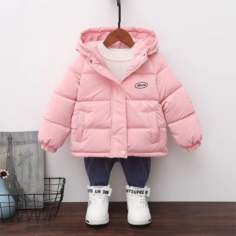 2022 New Boys and Girls Big, Middle and Small Babies Short Style Plush Thickened Coat Disposable Trendy Children's Down Padded Coat