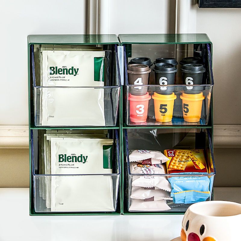 胶囊咖啡收纳盒亚克力茶包整理置物架办公室桌面茶水间透明展示架