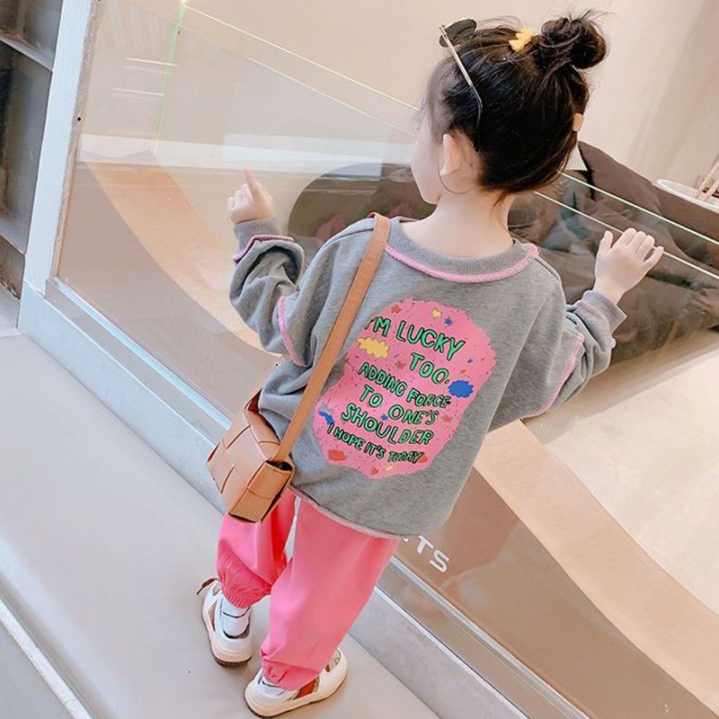 Girls suit spring  new children's clothing small and medium-sized children's Korean fashion spring and autumn models baby girl cute two-piece set