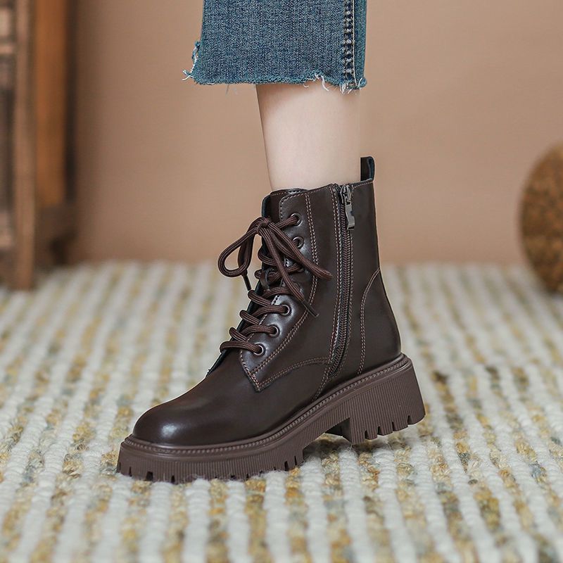 Martin boots women's 2022 autumn and winter new British small lace-up short single boots all-match thick-soled short boots