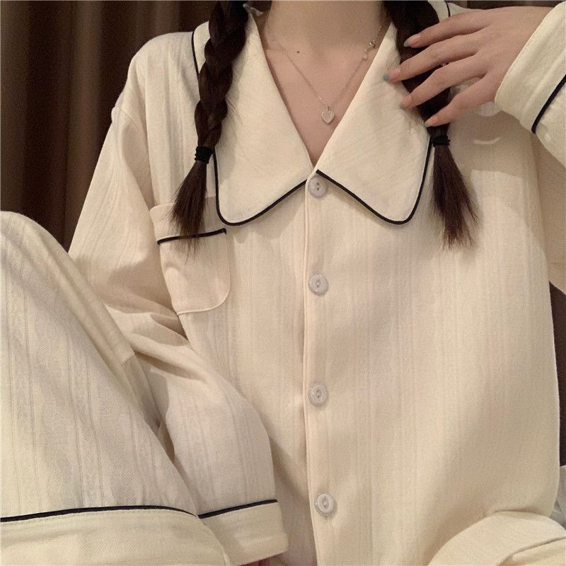 睡衣女春秋季薄款學生韓版秋天宿舍網紅ins可外穿家居服兩件套裝