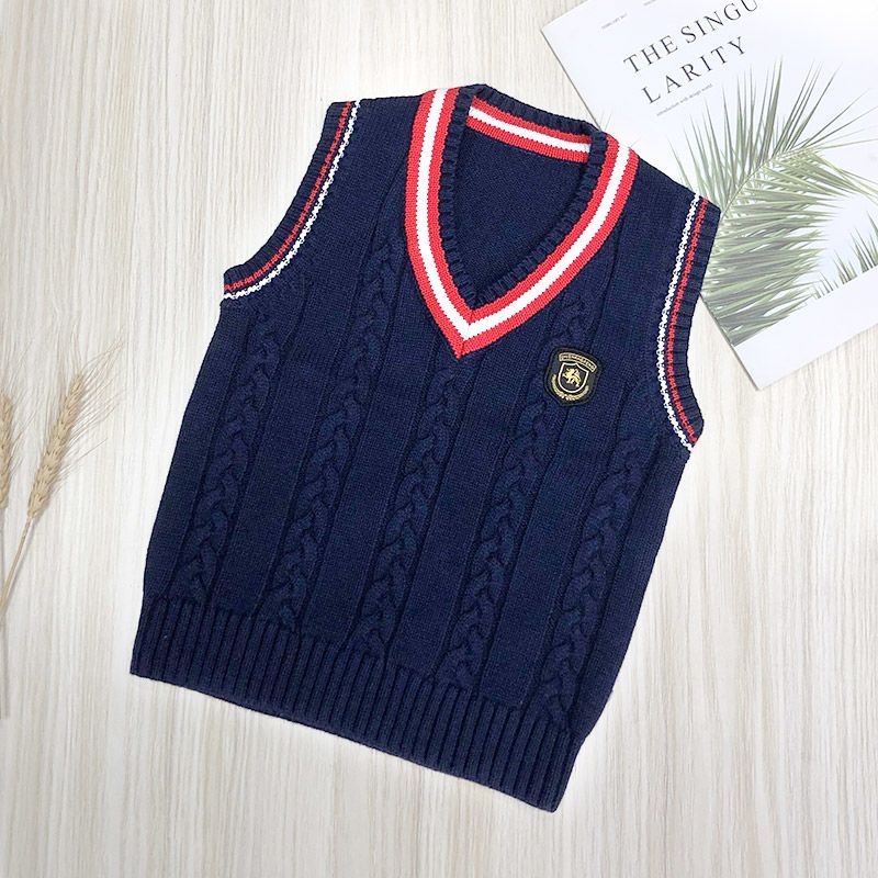 School uniforms, children's knitted vests, boys and girls sweater vests, medium and large children's wool vests and pullover vests