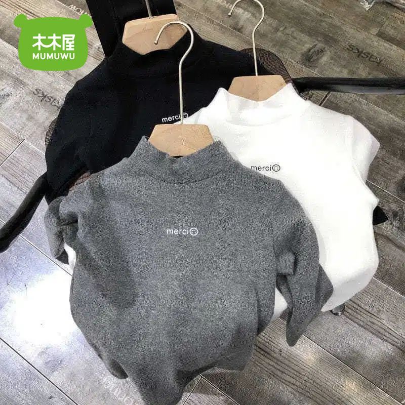  男女童280德絨打底衫T恤2023秋冬款中小童長袖保暖上衣潮