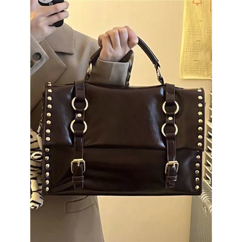 小眾包包上班通勤郵差包中古包vintage復古單肩包女大容量斜挎包