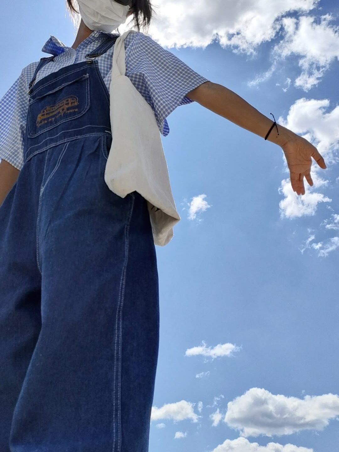 Denim overalls female autumn and winter Korean version  new cute and age-reducing small man wearing loose wide-leg pants