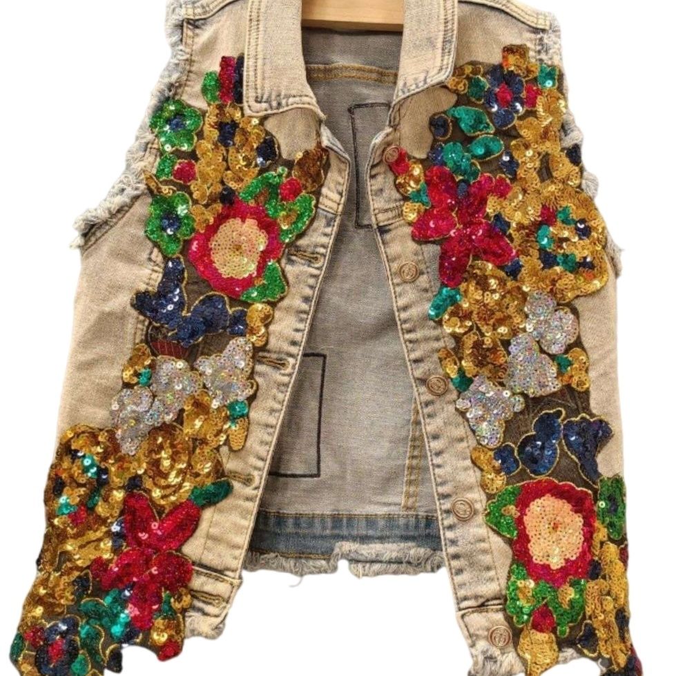 Heavy Industry Denim Jacket Women's Winter 2023 Fashion Diamond Sequins Western Style Slim Thin Jacket Top Trend