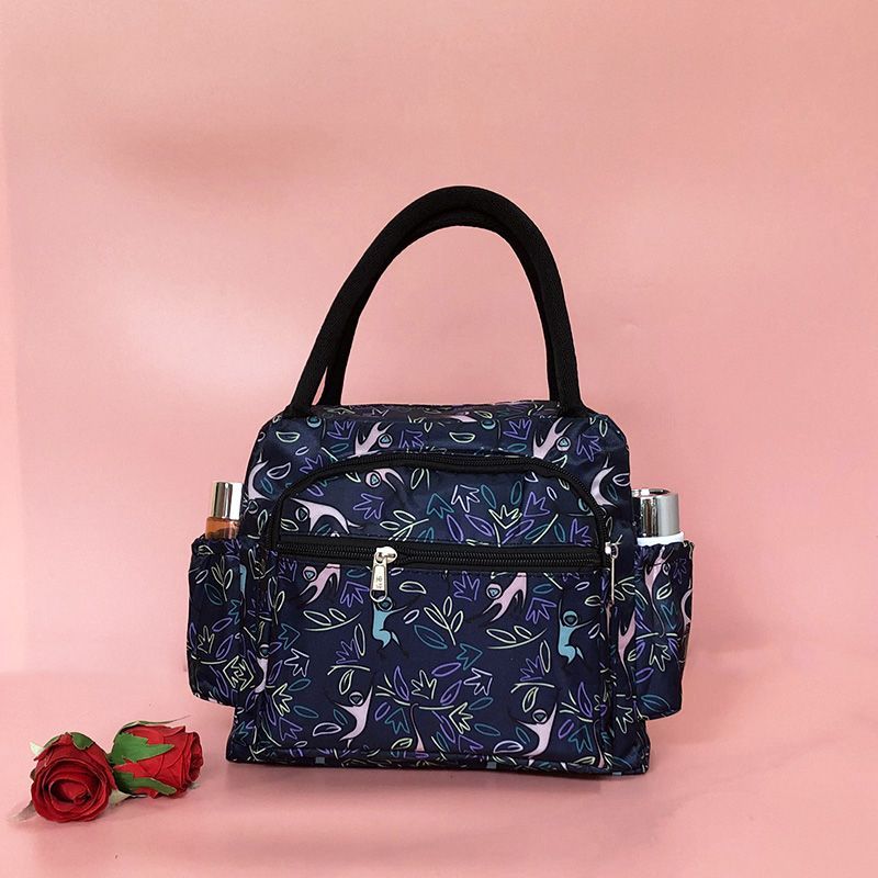 Multi-layer zipper handbag women's work casual handbag large capacity Oxford cloth lunch box lunch bag makeup storage
