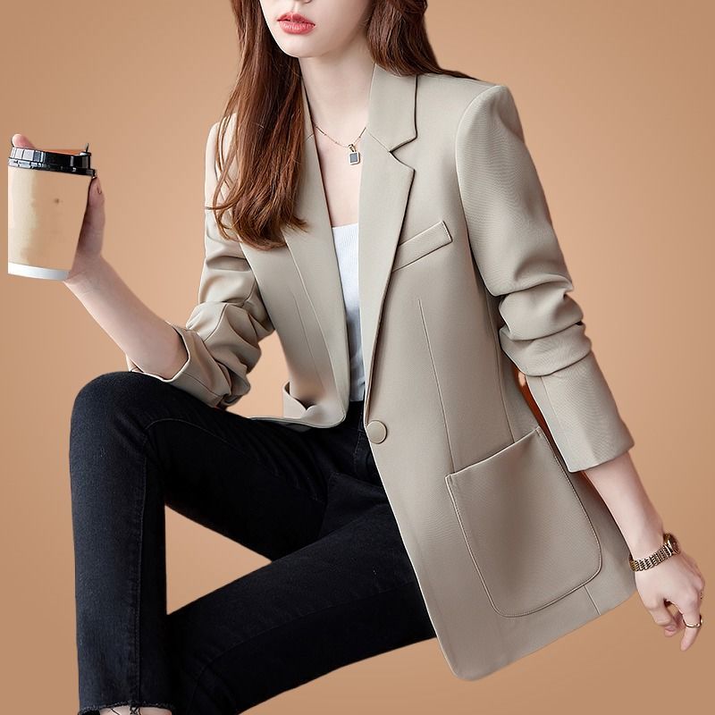 Large size women's small suit jacket spring and autumn 2023 new Korean style fashion commuter temperament fashion suit jacket