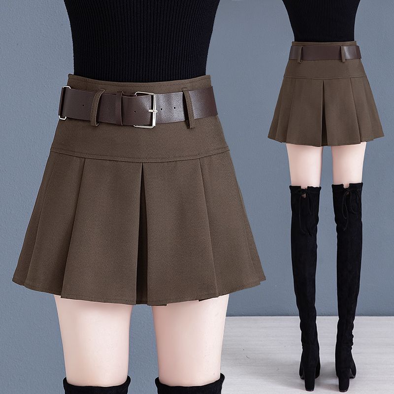 High waist pleated skirt female 2023 spring and autumn new slimming all-match meat covering small man a-line fashion skirt
