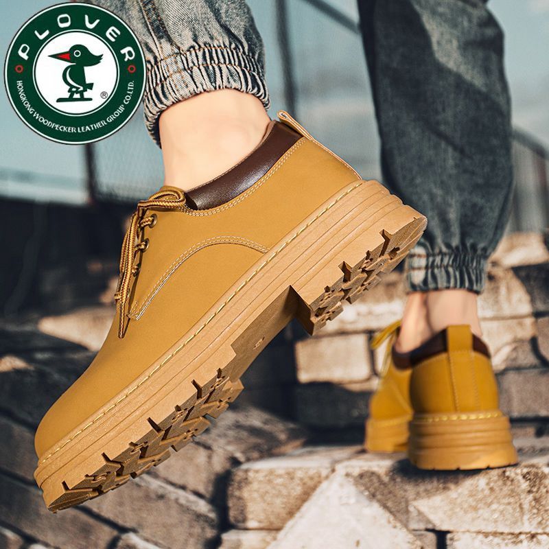 Woodpecker authentic official website Martin boots men's autumn labor protection shoes men's casual bumblebee leather shoes low top tooling shoes