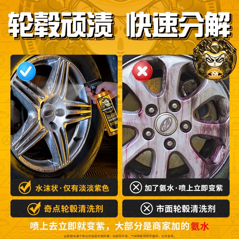 【KEEDIN奇点】汽车轮毂清洗剂钢圈清洁除铁锈铁粉去污洗车液神器