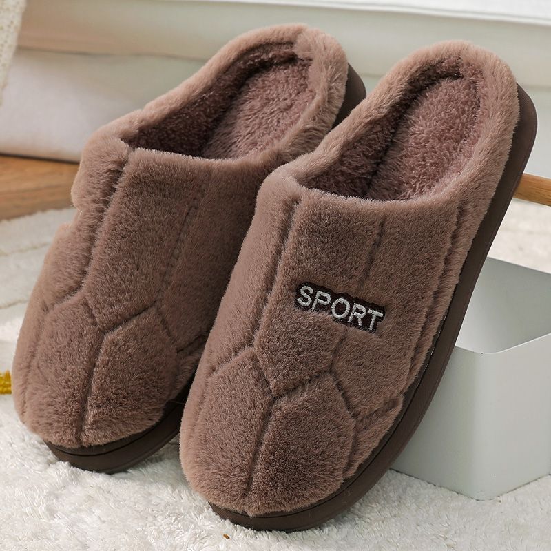 Men's cotton slippers autumn indoor home household couple thick bottom warm confinement non-slip plus velvet slippers women winter