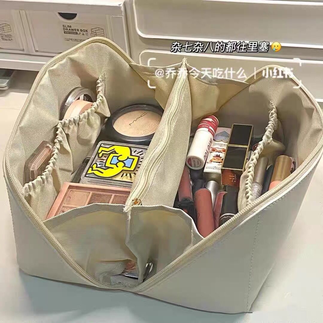 Cosmetic bag female advanced sense  new large-capacity convenient cosmetic case travel wash bag cosmetic storage bag