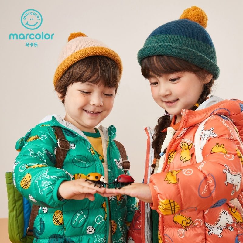 森馬旗下-馬卡樂童裝2022秋季冬季新款男女童加厚保暖羽絨服防寒