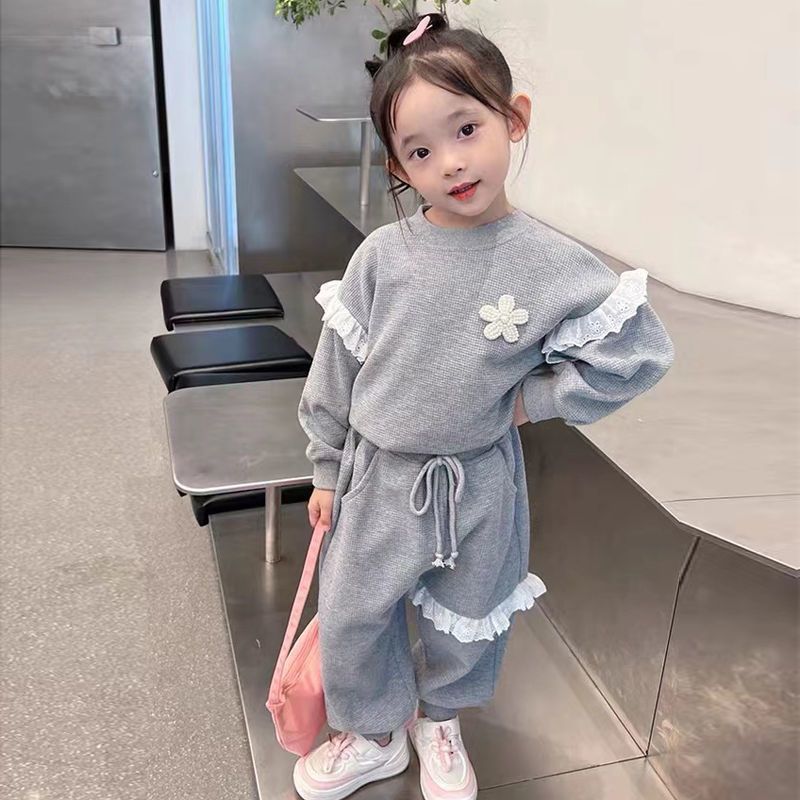 女童春秋裝洋氣兩件套兒童裝韓版運動套裝女寶寶套頭衛衣時髦長褲
