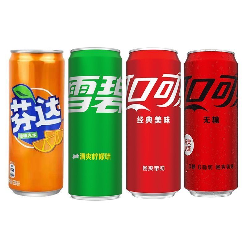 可口可乐原味330ml*24摩登罐可乐/芬达/雪碧碳酸饮料整箱包邮 图片 2